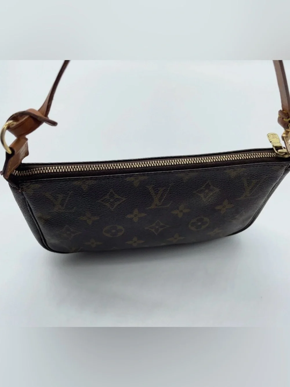 Auth Louis Vuitton Monogram Pochette Accessory Pouch Handbag